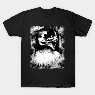 Manga Gothic Scary Double Faces - Dark manga art Emo T-Shirt